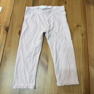H&M Organic Cotton Capri Ruffle Leggings Ballet Light Pink Girly Cute Size 7/8